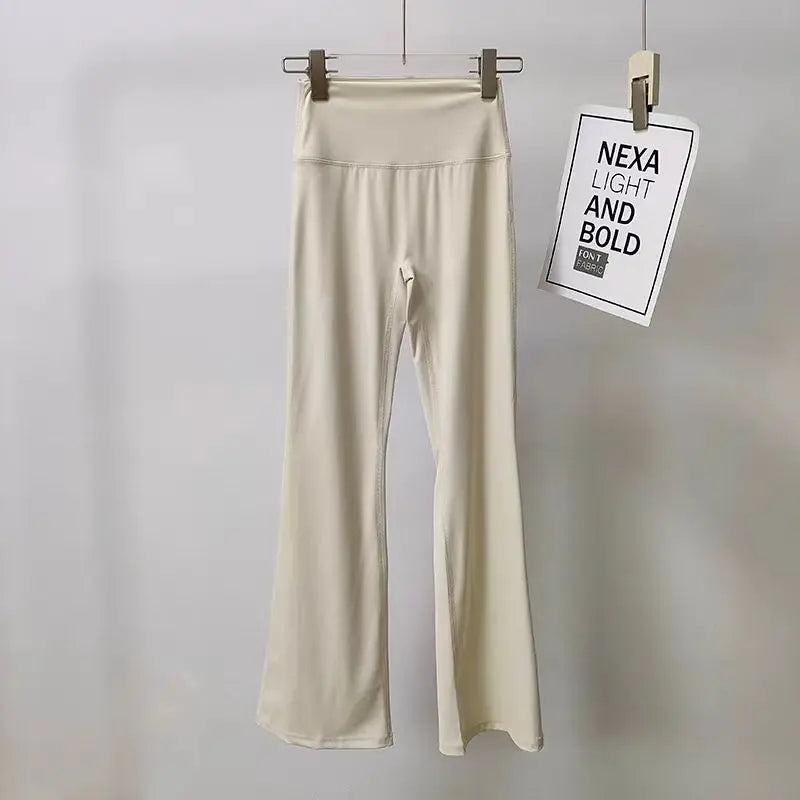 High-Waist Flared Yoga Leggings for Women High-End Wide-Leg Breathable Gym Casual Sports Bottoms