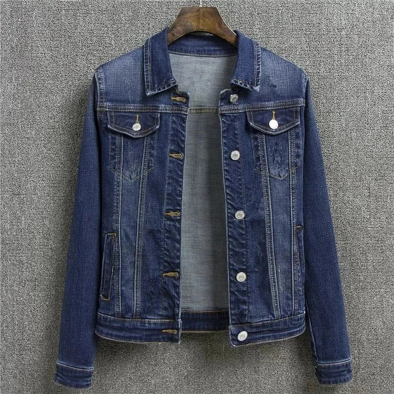 2024 Autumn Women's Casual Denim Jacket Jacket Women's Long-Sleeved Single-Breasted Jeans Jacket Women's Short Top