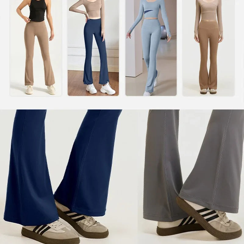 Aiithuug Fleece Warm Yoga Pants Gym Legging Super Stretchy Bell Bottoms Bootcut Yoga Leggings Yoga Flare Leggings Workout