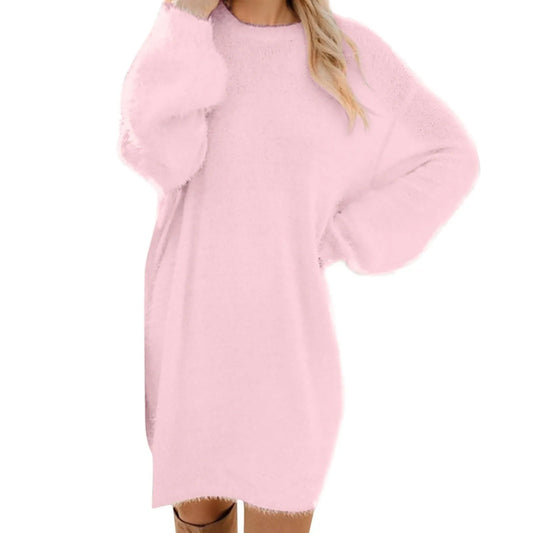 Women Winter Sweater Knit Crewneck Warm Long Sleeve Casual Sweatshirts Dress Casual Breathable Winter Warm Comfort Dress