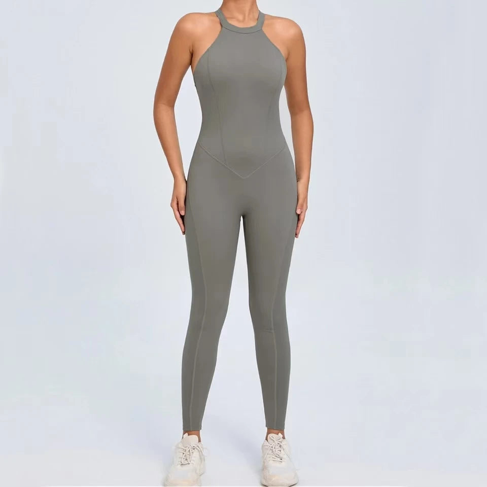 2024 Rompers Yoga Sets Sleeveless pants Jumpsuit for Women Fitness Gym Clothing Workout Open Back Sports Suit with chest pad